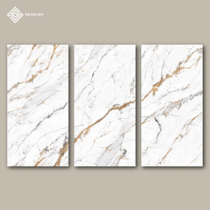 หินอ่อนเทียม Sintered Stone สี Calacatta Luxe จำหน่ายเป็น Pattern ราคาเริ่มต้น 7,776 บาท