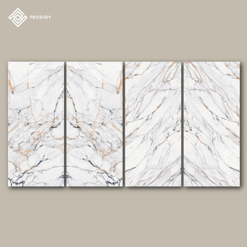 หินอ่อนเทียม Sintered Stone สี Gilt years จำหน่ายเป็น Pattern ราคาเริ่มต้น 8,748 บาท