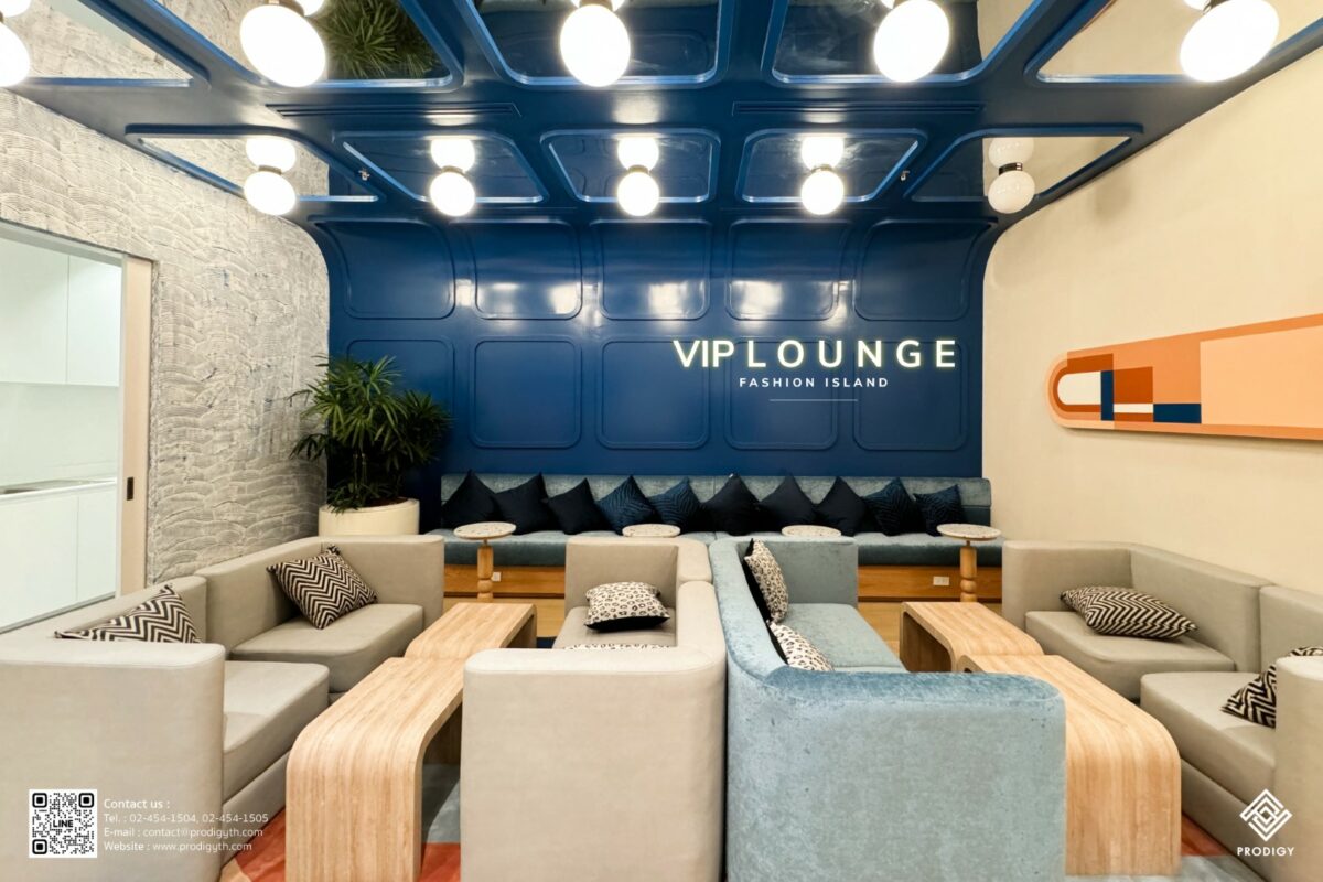 เบื้องหลังงานดีไซน์ โซน VIP Lounge ของ Fashion Island เลือกใช้ หินขัดหน้าสำเร็จ Terrazzo ลาย Paradise สำหรับเคาน์เตอร์บาร์ และ ท้อปโต๊ะ