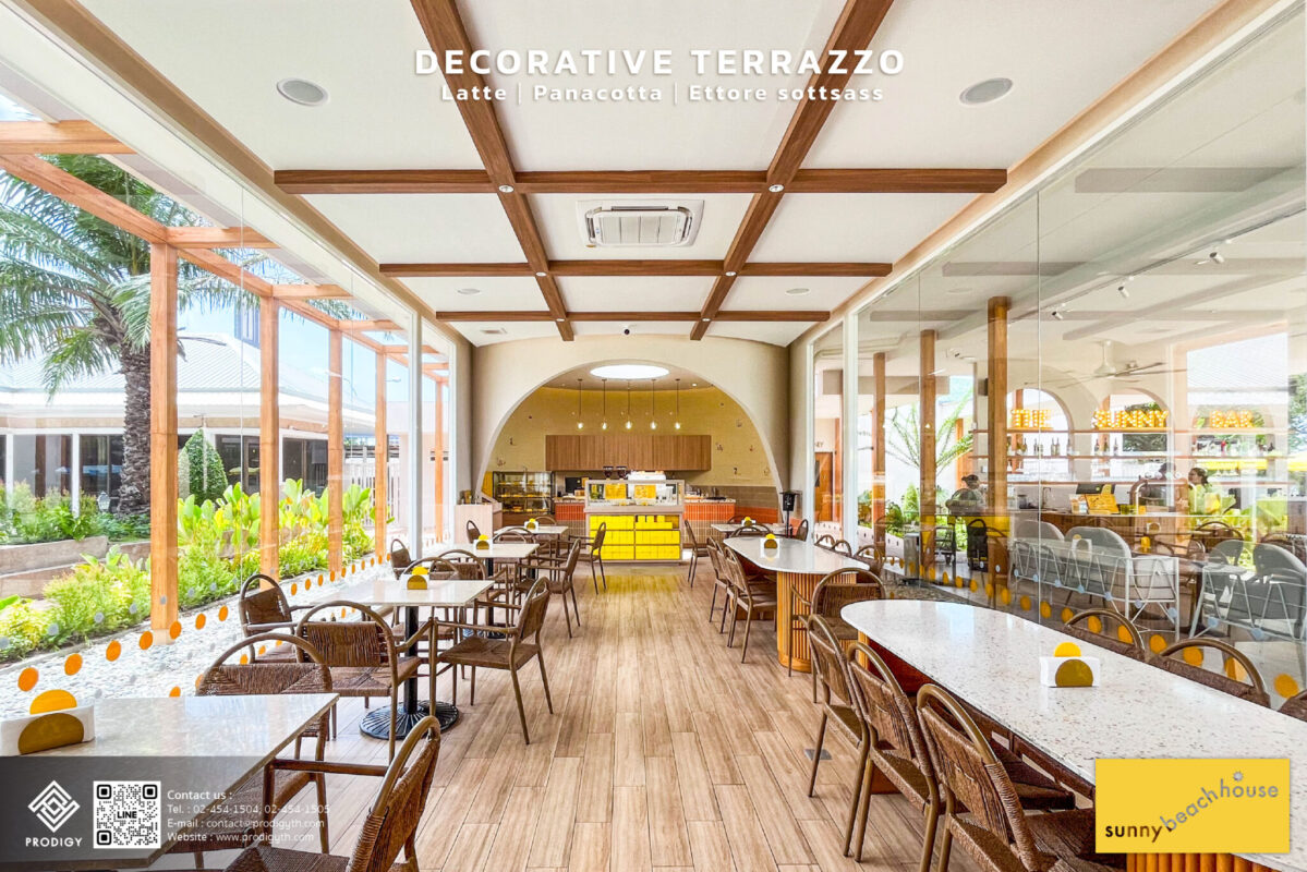 ผลงานการใช้หินขัด Terrazzo จากโครงการ Sunny Beach House พัทยา