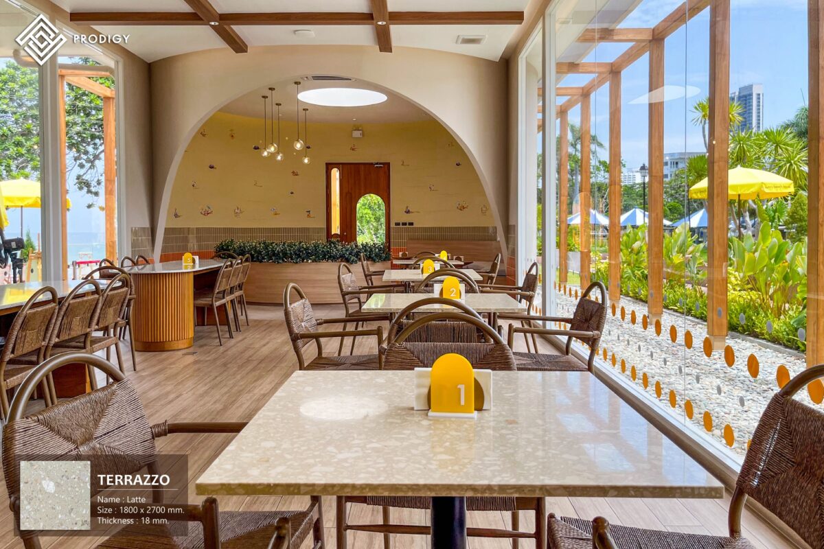 ผลงานการใช้หินขัด Terrazzo จากโครงการ Sunny Beach House พัทยา