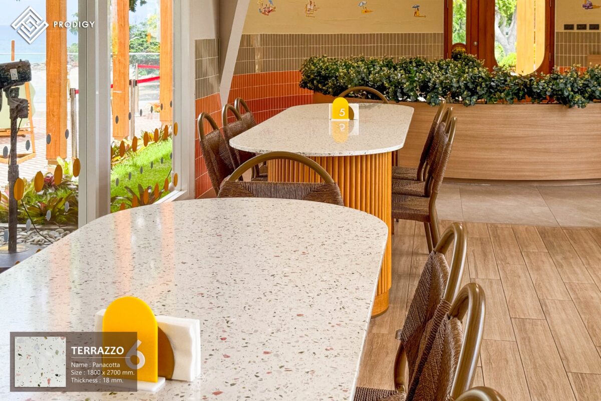 ผลงานการใช้หินขัด Terrazzo จากโครงการ Sunny Beach House พัทยา