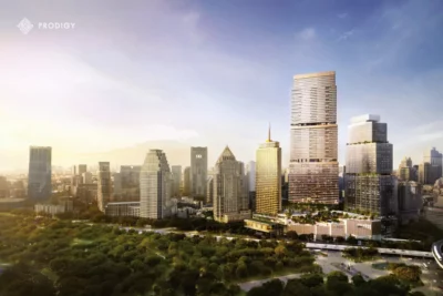 งานติดตั้ง และปูพื้นหินขัด Terrazzo ที่ Dusit Central Park